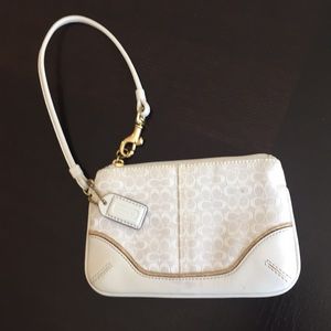 Coach wristlet (cream with gold trim)